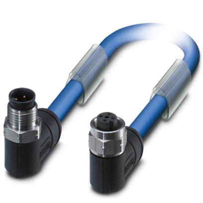 Phoenix Contact PROFIBUS-PA Cordset; SAC-3P-M12MR/ 2.0-961/M12FR VA; M12 to M12; Male Right Angle to Female Right Angle; 2-Pin; 2 x 20AWG; Shielded; 2m PVC Cable